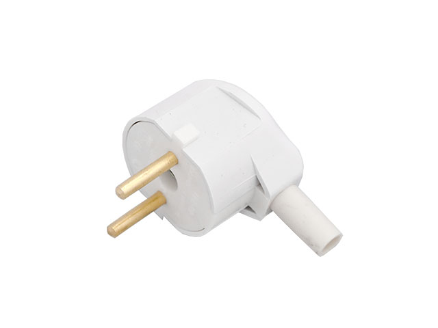 Вилка угловая (б/з, 6А, 250В) белая, Bylectrica (В6-241) (BYLECTRICA)