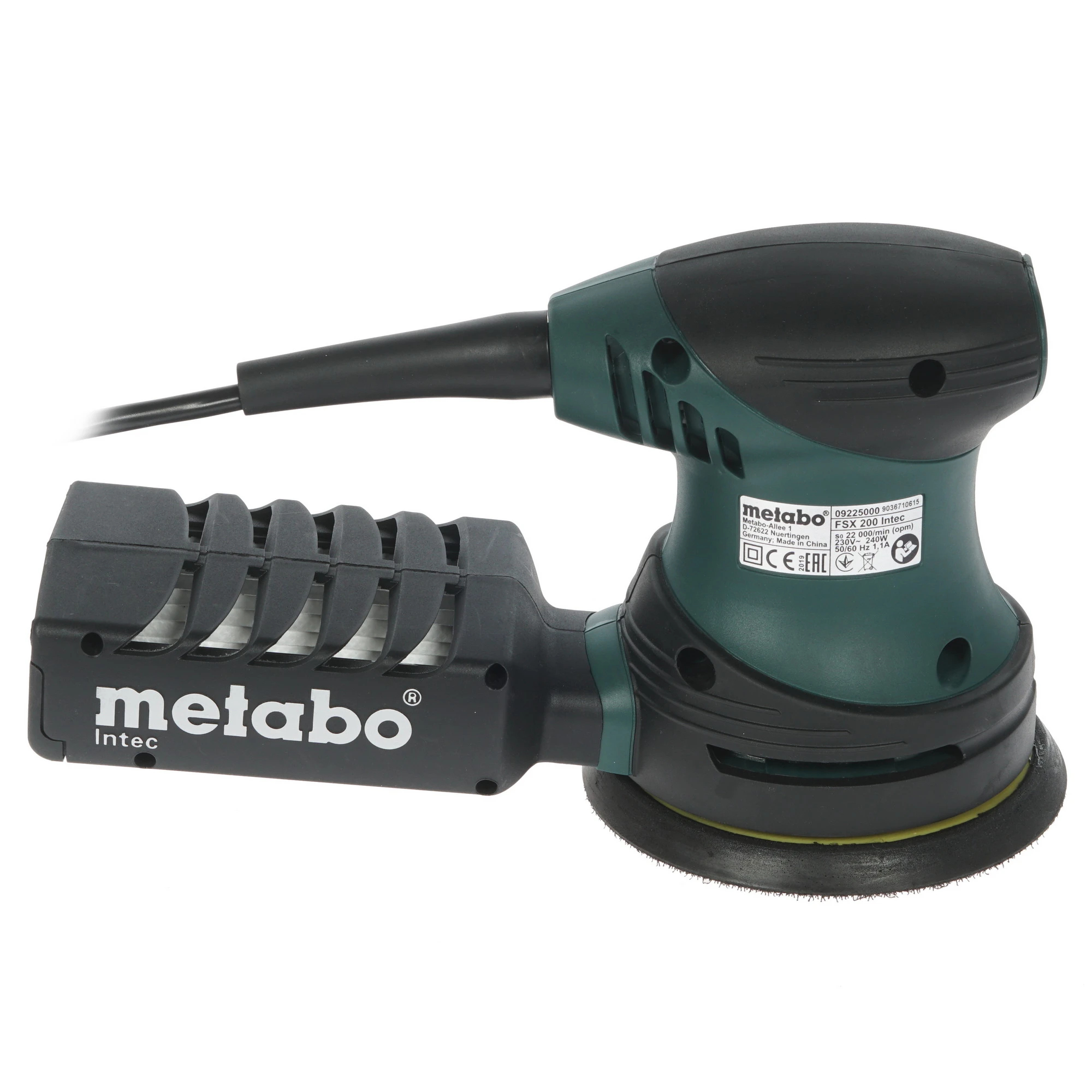 Машина плоско-шлифовальная эксцентриковая Metabo FSX 200 Intec