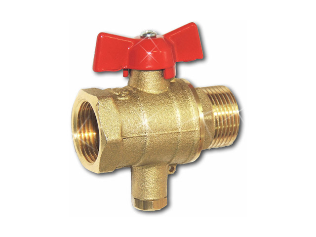 Кран шаровый 1/2" вн.-нар. для термодатчика , PN1,6 МПа, 11Б27п13, Цветлит (ЦРБ0100)