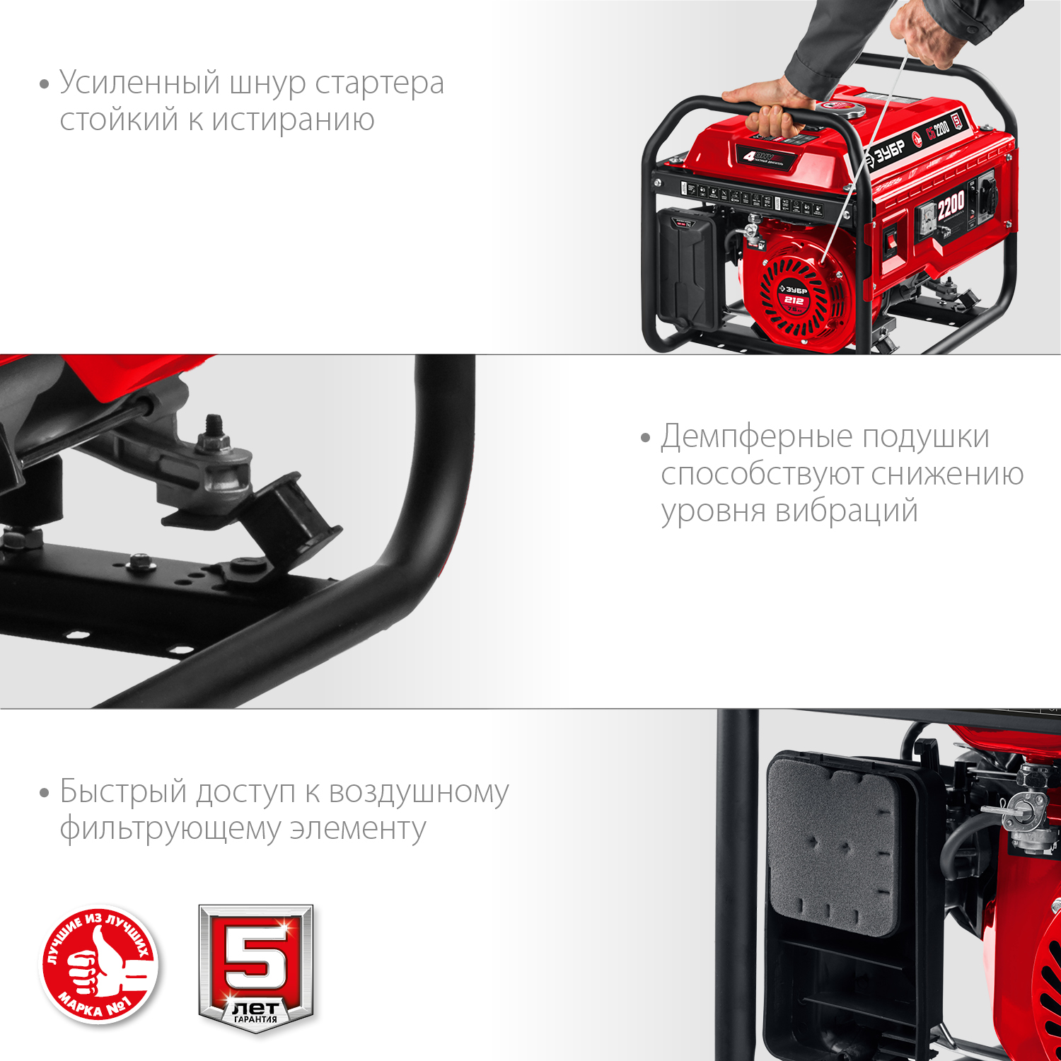 ЗУБР 2200 Вт, бензиновый генератор (СБ-2200)