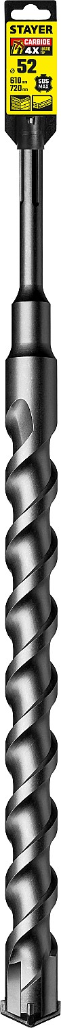 STAYER Hercules-4Х, 52 x 610/720 мм, SDS-max бур, Professional (29370-610-52)