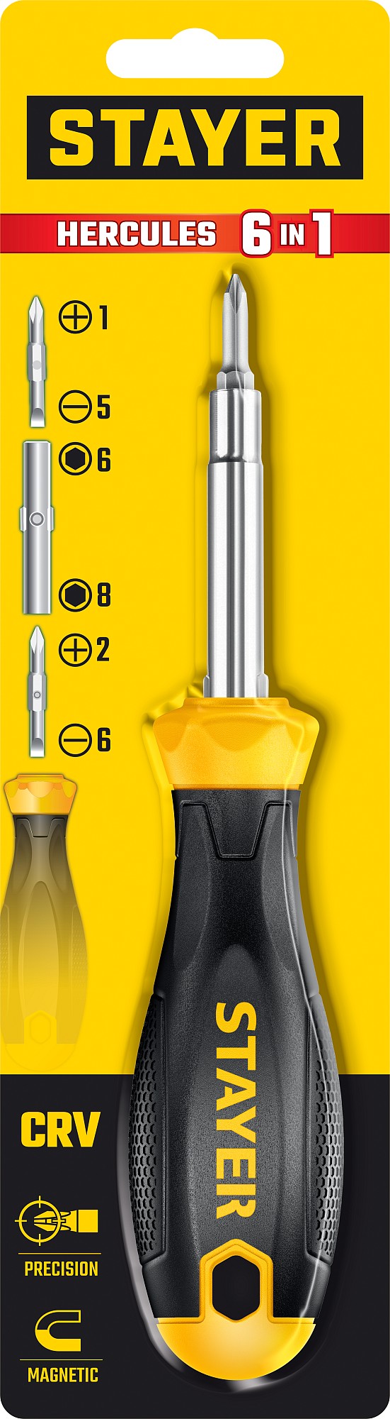 Комбинированная отвертка STAYER HERCULES 6-in-1