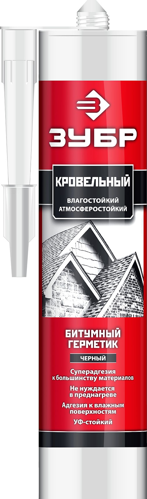 ЗУБР 280 мл, черный, битумный герметик (41241)