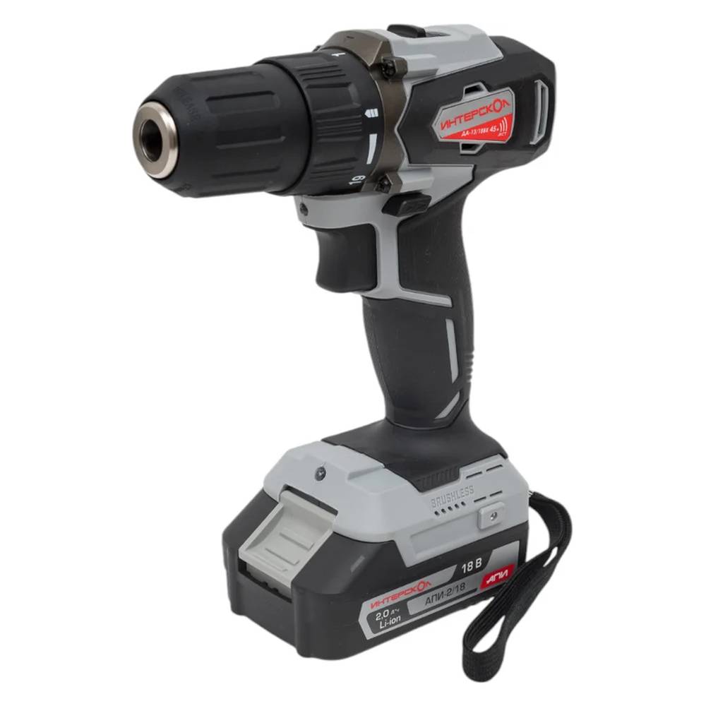 Шуруповерт аккумуляторный ИНТЕРСКОЛ ДА-13/18ВК (2 АКК;  2А*ч; ЗУ) кейс