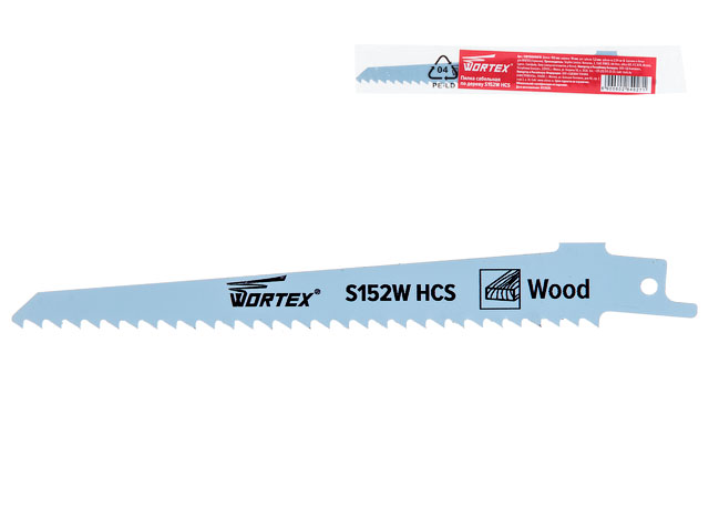 Пилка сабельная по дереву S152W (1 шт.) WORTEX высокоуглеродистая сталь HCS, 150 мм длина (пропил прямой, грубый, для базовых работ) (SSB1506H0018)