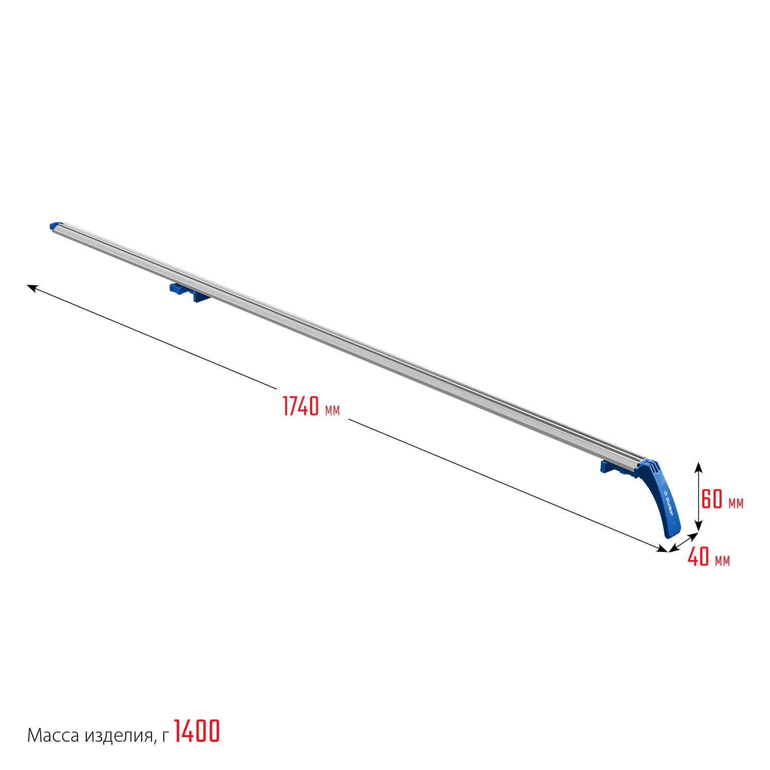 ЗУБР УЗН-140, 1400 мм, направляющая шина, Профессионал (32232-2)