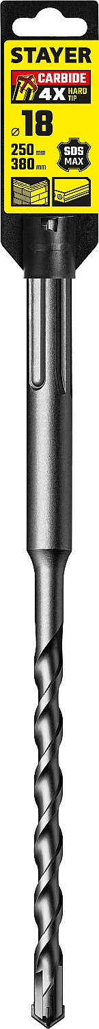 STAYER Hercules-4Х, 18 x 250/380 мм, SDS-max бур, Professional (29370-250-18)