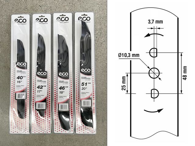 Нож для газонокосилки 42 см ECO (в блистере, для LG-434) (LG-X2005)