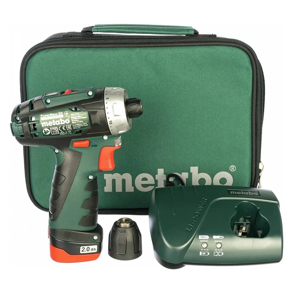 Шуруповерт аккумуляторный Metabo PowerMaxx BS (1акк., сумка)