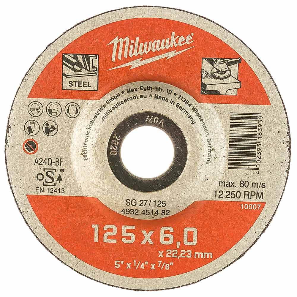 Круг шлифовальный Milwaukee по металлу SG 27/125х6 (482)