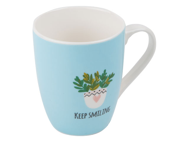 Кружка керамическая, 360 мл, Keep smiling, PERFECTO LINEA