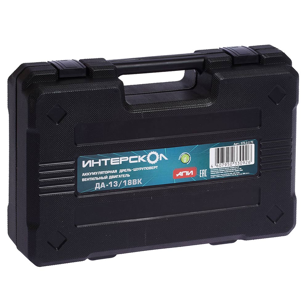 Шуруповерт аккумуляторный ИНТЕРСКОЛ ДА-13/18ВК (кейс)