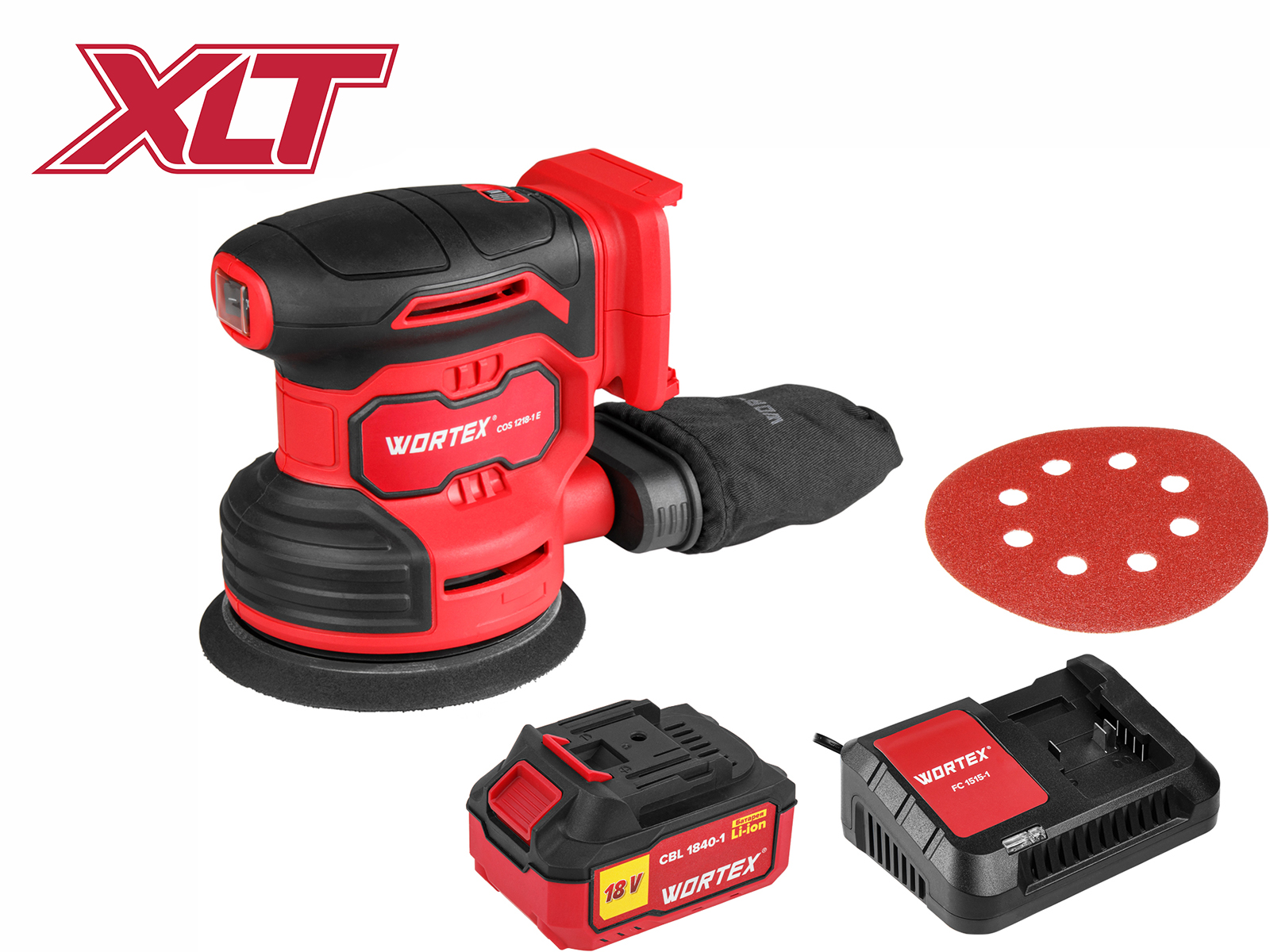Аккум. эксцентриковая шлифмашина WORTEX COS 1218-1 E в кор. ALL1 МЕГА АКЦИЯ 18В, 125 мм, 6000-13000