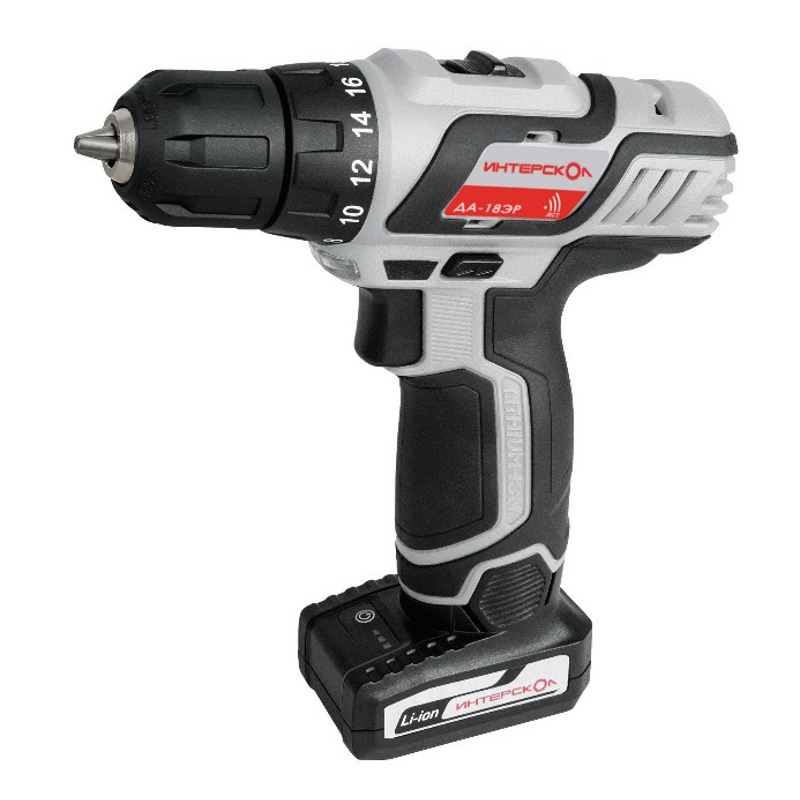 Шуруповерт аккумуляторный ИНТЕРСКОЛ ДА-18 ЭР(1,5ач)