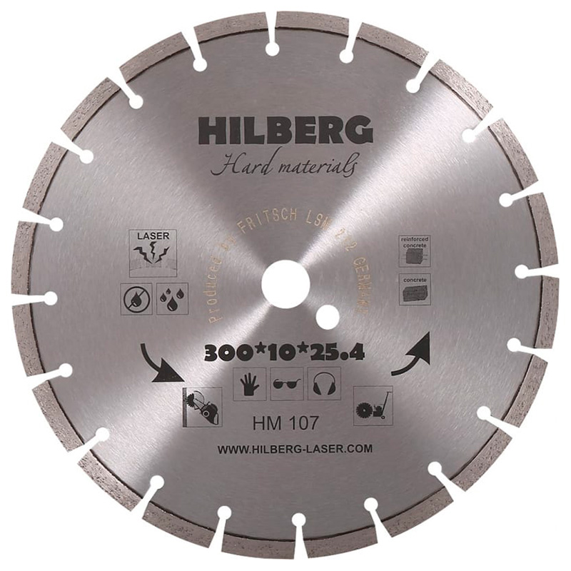 Диск алмазный Hilberg 300*25,4 Hard Materials Лазер HM107