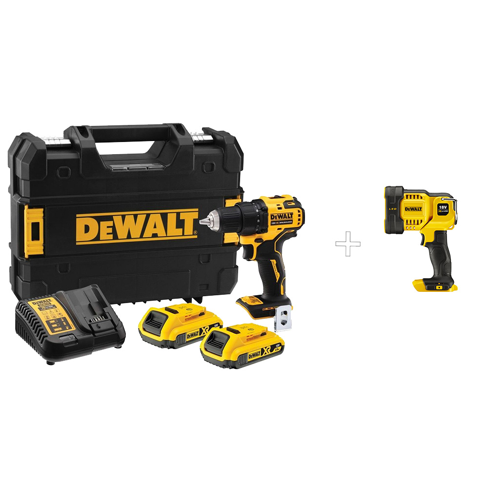 Шуруповерт аккумуляторный DeWalt DCD708D2T+фонарь DCL043