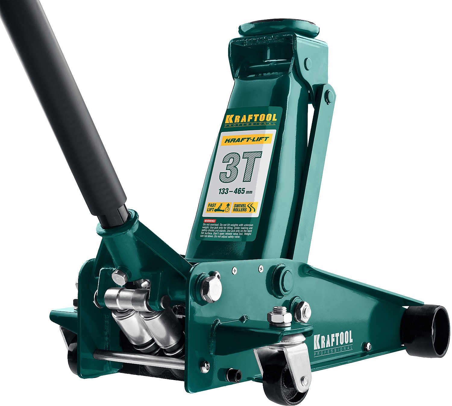 KRAFTOOL KRAFT-LIFT, 130 - 465 мм 3 т, подкатной домкрат с быстрым подъемом для СТО (43450-3)
