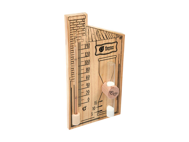 Термометр для бани и сауны с песочными часами 27,8х14х5,3 см, "Банные штучки" (18036) (БАННЫЕ ШТУЧКИ)