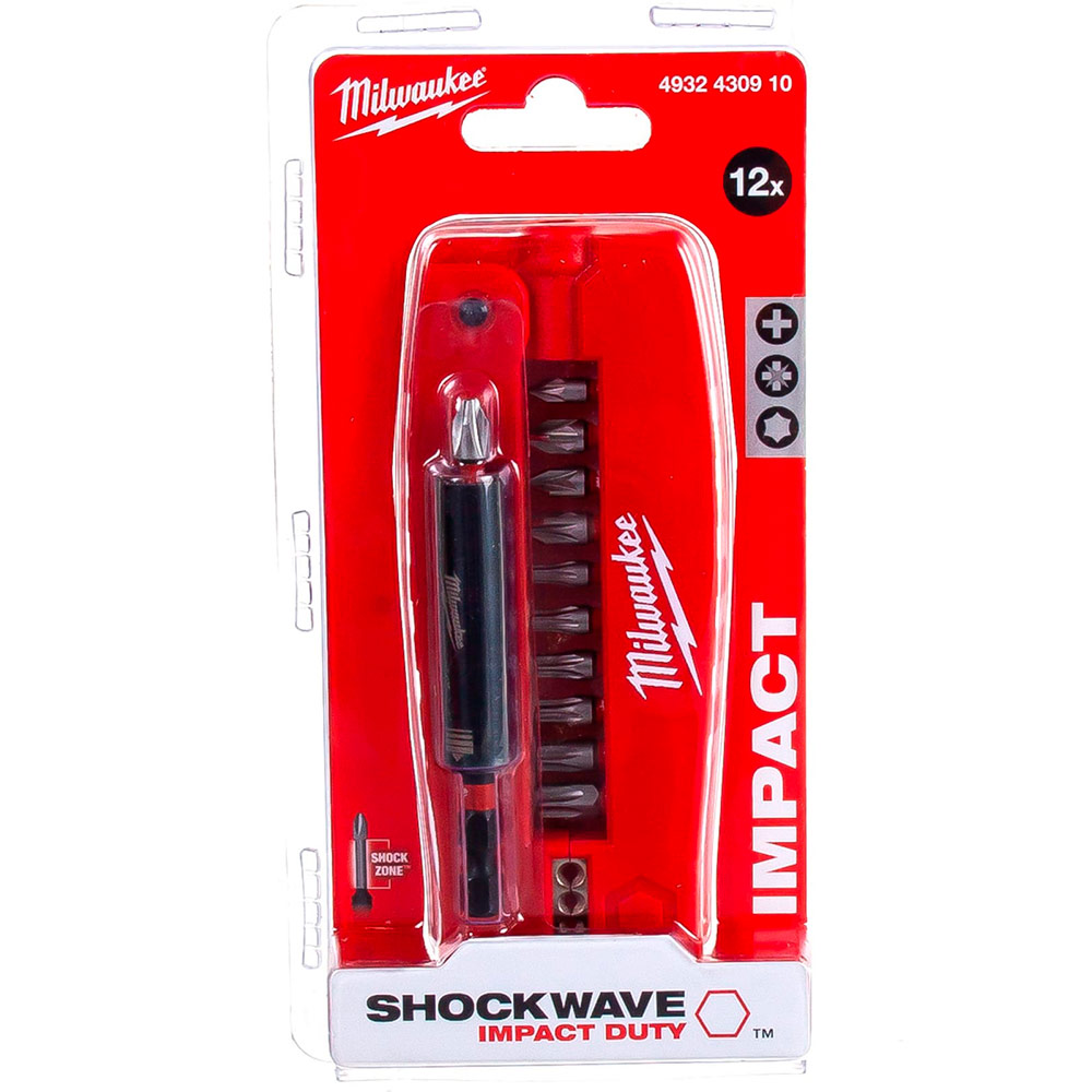 Набор бит Milwaukee SHOCKWAVE "Крокодил №2" (12шт)