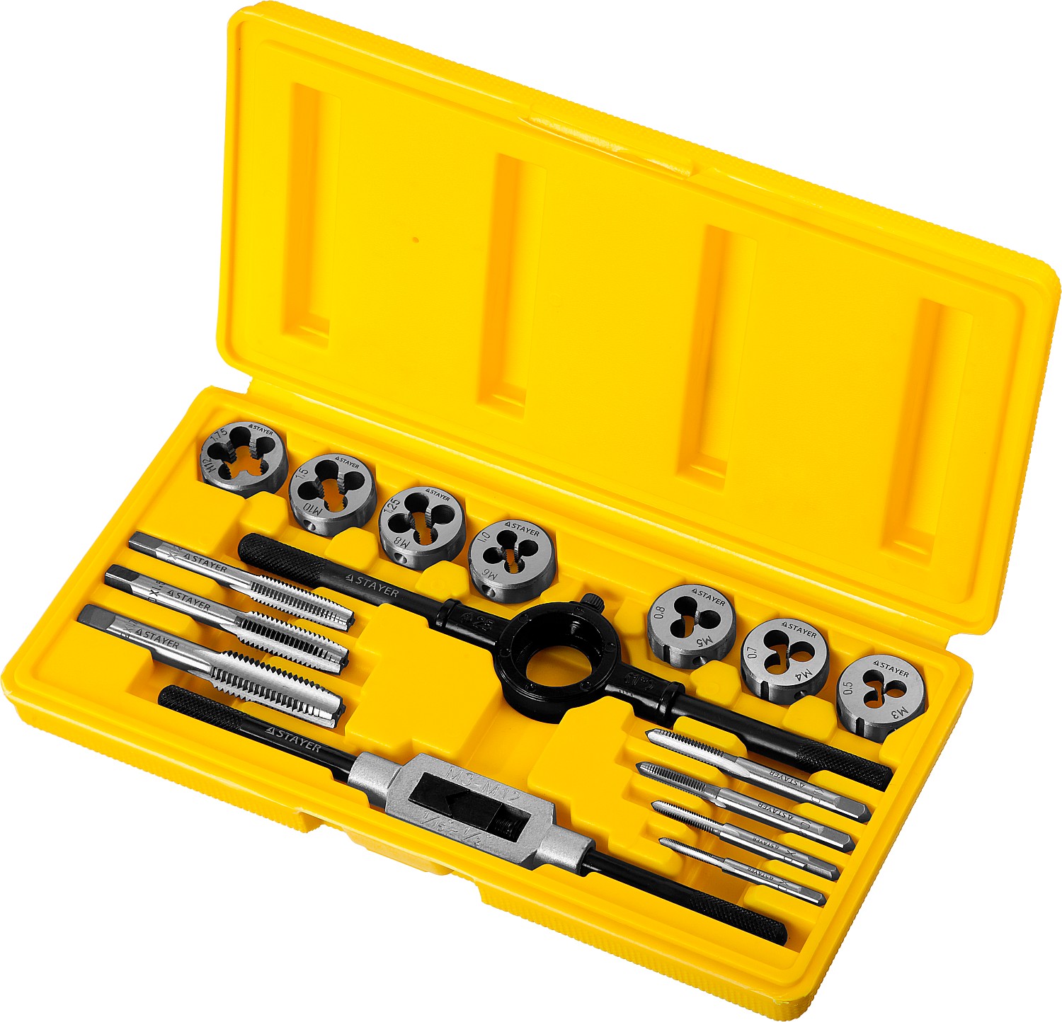 STAYER MaXCut, 16 предмета, набор метчиков и плашек (28010-H16)