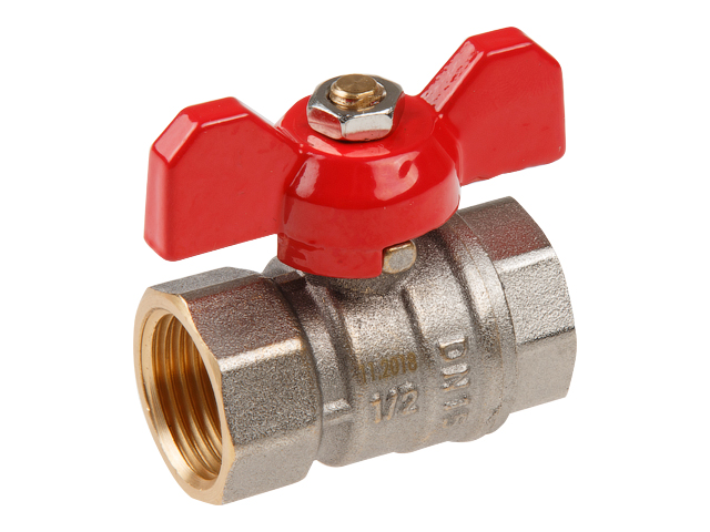 Кран шаровый 1/2" вн.-вн. бабочка PN30, AV Engineering (AVE139012)