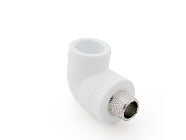 Колено ПП комб. нар. 20х3/4", бел. РТП (Угольник) (10800) (РосТурПласт)
