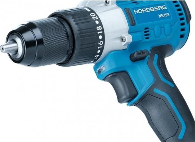 Шуруповерт аккумуляторный макс диам. сверла 13мм, 20В, 80Нм с 2шт акк. и зар. уст-вом NORDBERG NE108