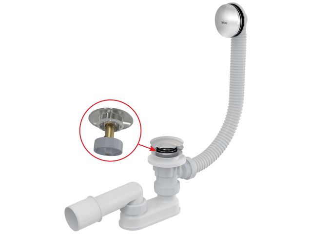 Сифон для ванны click/clack металл, Alcaplast