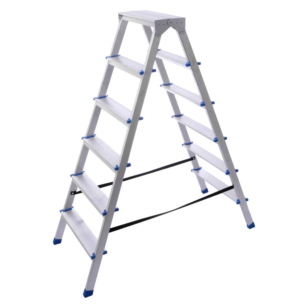 Стремянка алюминиевая двухсторонняя 6 ступеней  AS206