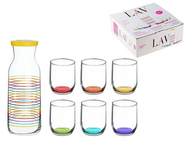 Набор (1 кувшин 1,2 л + 6 стаканов 0,315л ), RAINBOWS LAV (LV-RAINBOWS1)