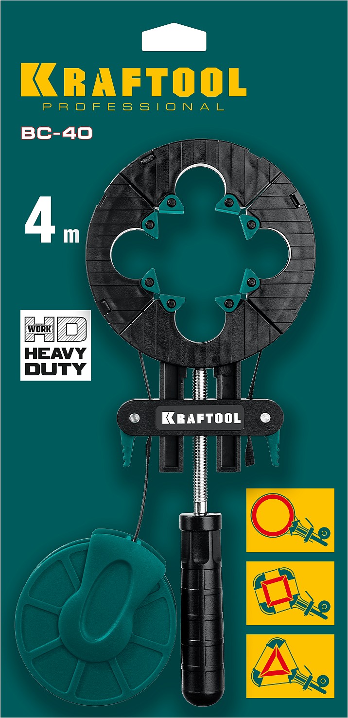 KRAFTOOL BC-40, 4 м, ременная струбцина (32207-1)