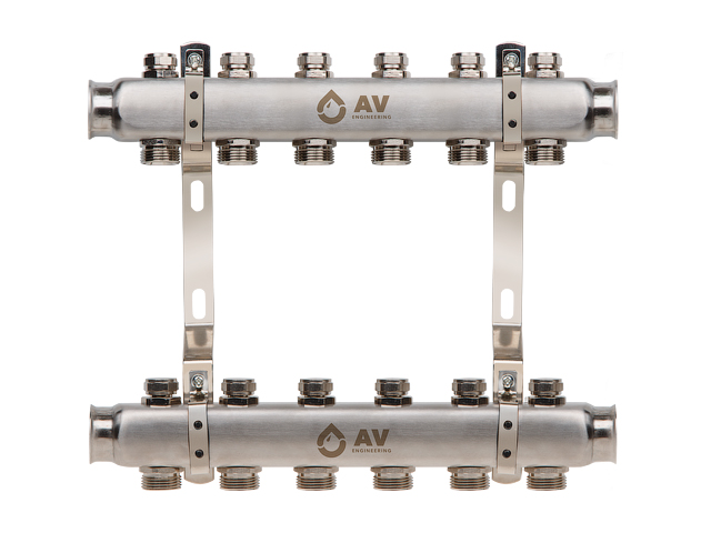 Коллекторная группа AVE162, 6 вых. AV Engineering (PRO серия Для отопления (радиаторы)) (AVE16200106)