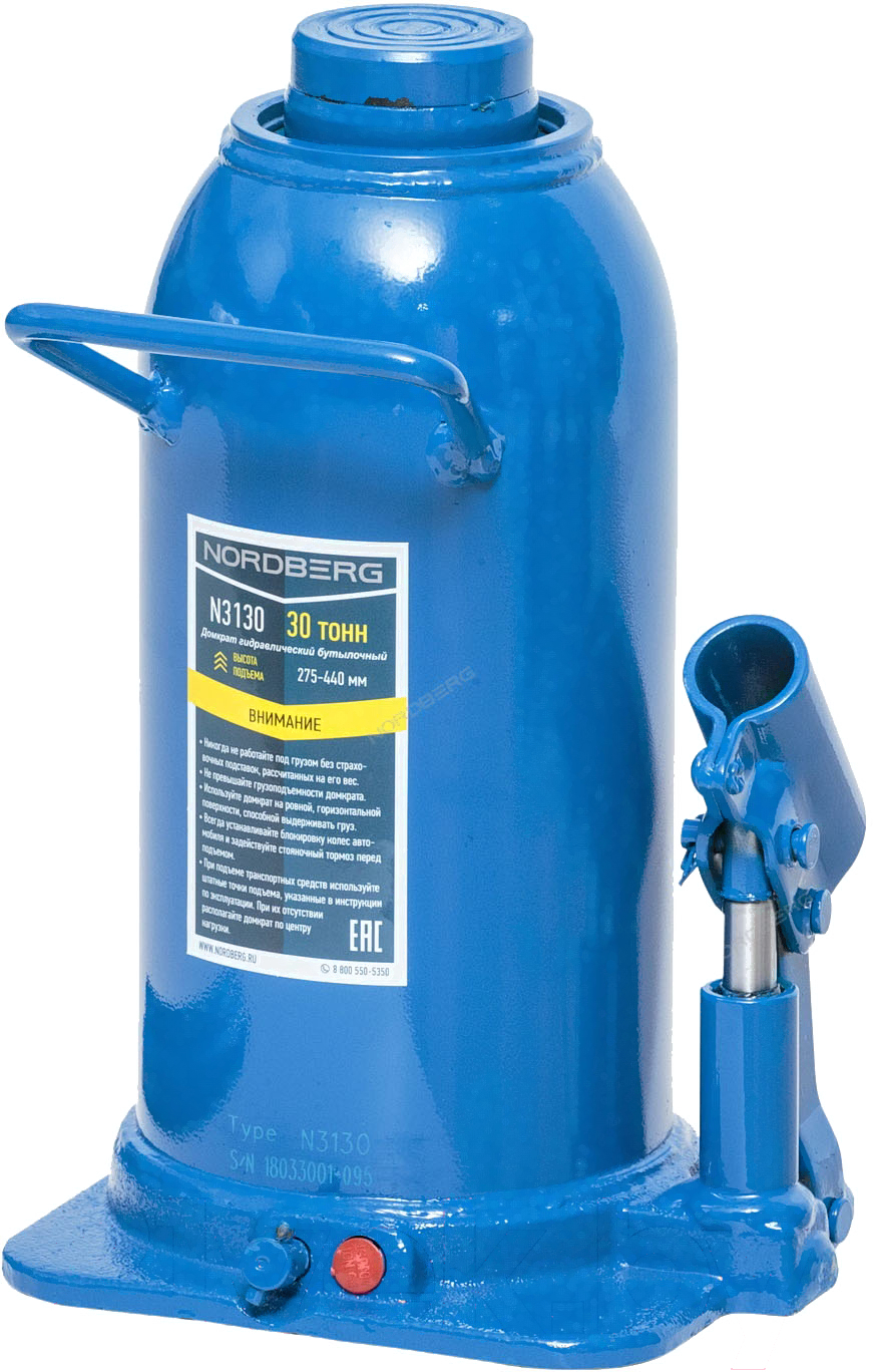 Домкрат бутылочный, 30 т NORDBERG N3130