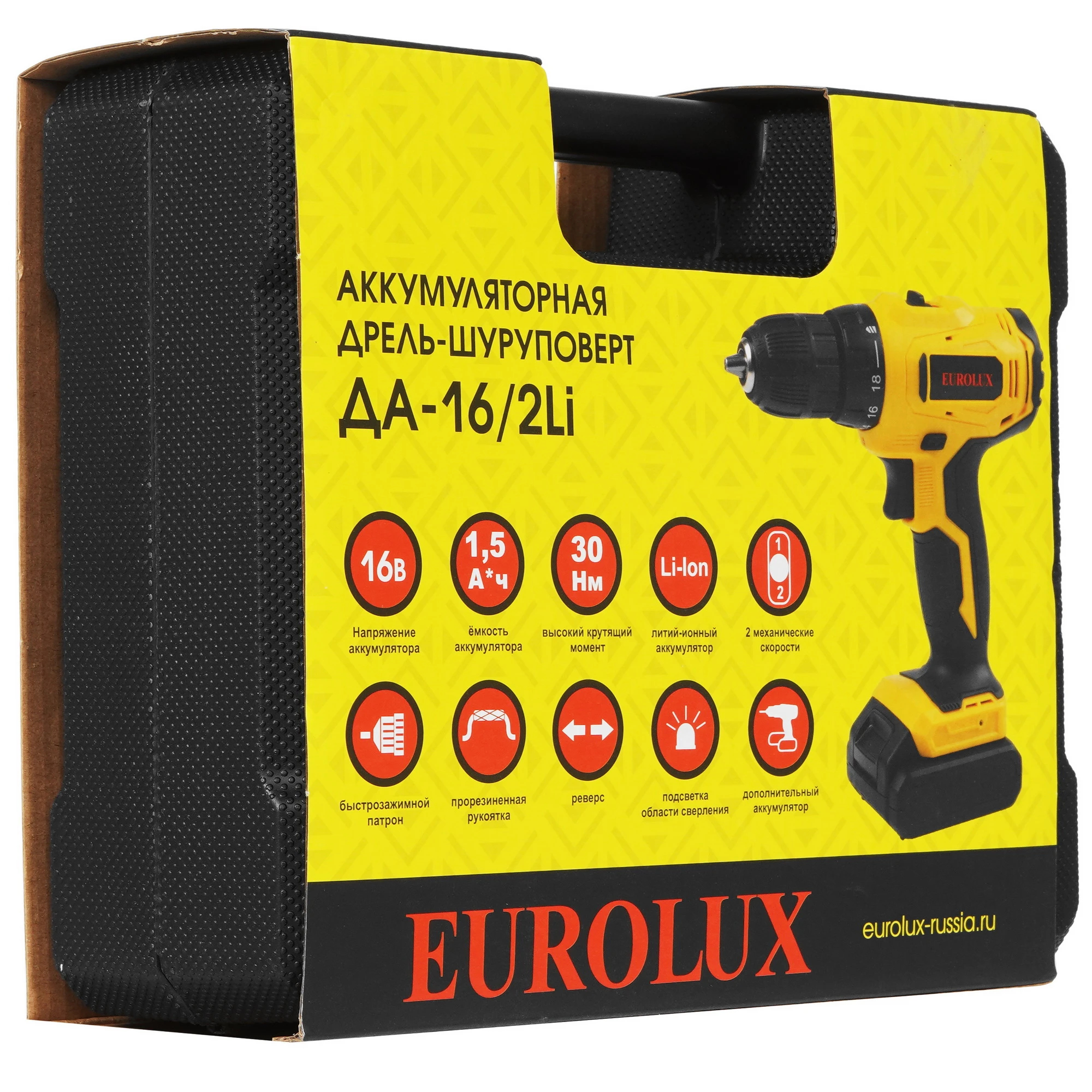 Дрель-шуруповерт аккумуляторная Eurolux ДА-16/2Li