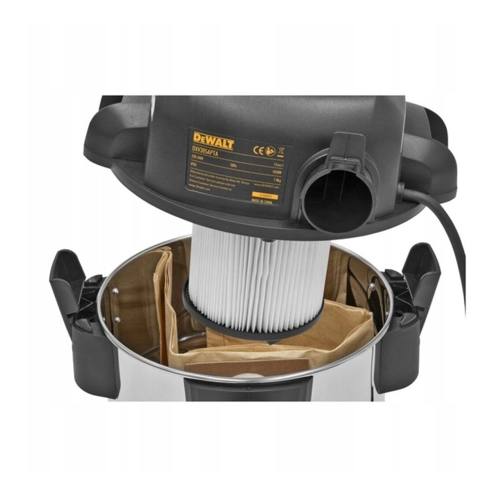 Пылесос строительный малошумный DeWalt DXV30SAPTA-QT