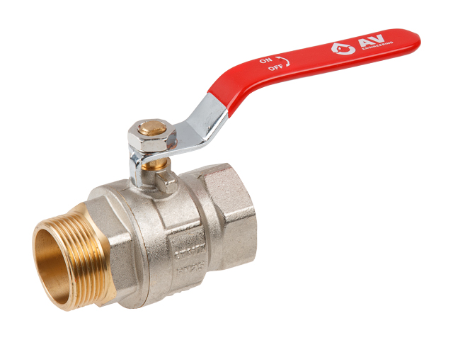 Кран шаровый 1 1/4" нар.-вн. ручка PN25, AV Engineering (AVE091114)