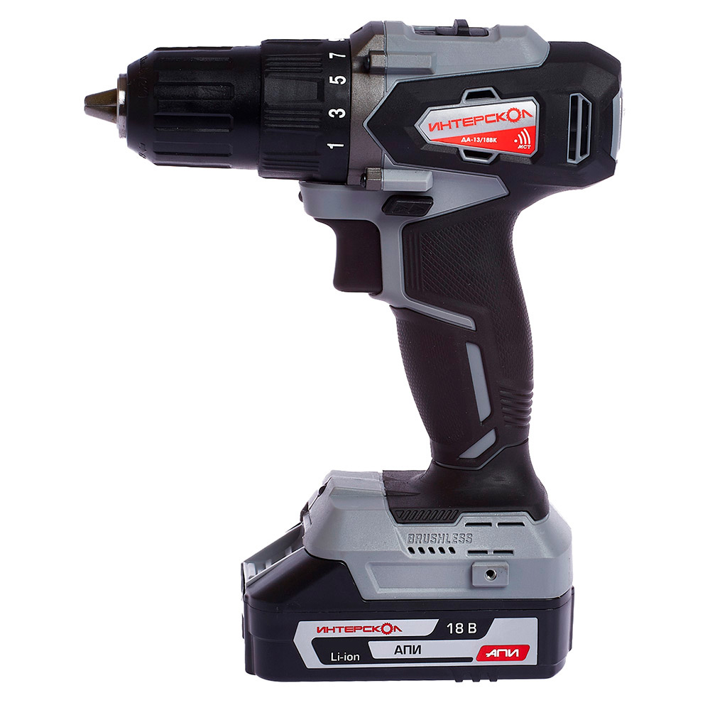 Шуруповерт аккумуляторный ИНТЕРСКОЛ ДА-13/18ВК (кейс)