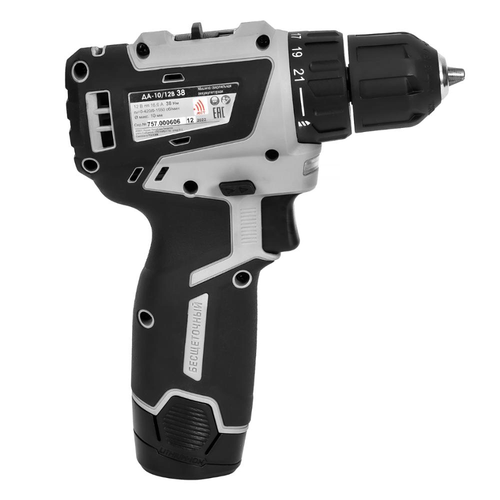 Дрель-шуруповерт аккумуляторная ИНТЕРСКОЛ ДА-10/12В 38 МиниМАКС