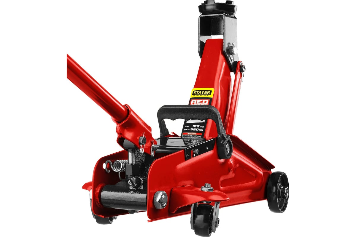 Домкрат гидравлический подкатной STAYER RED FORCE 2т 125-320 мм