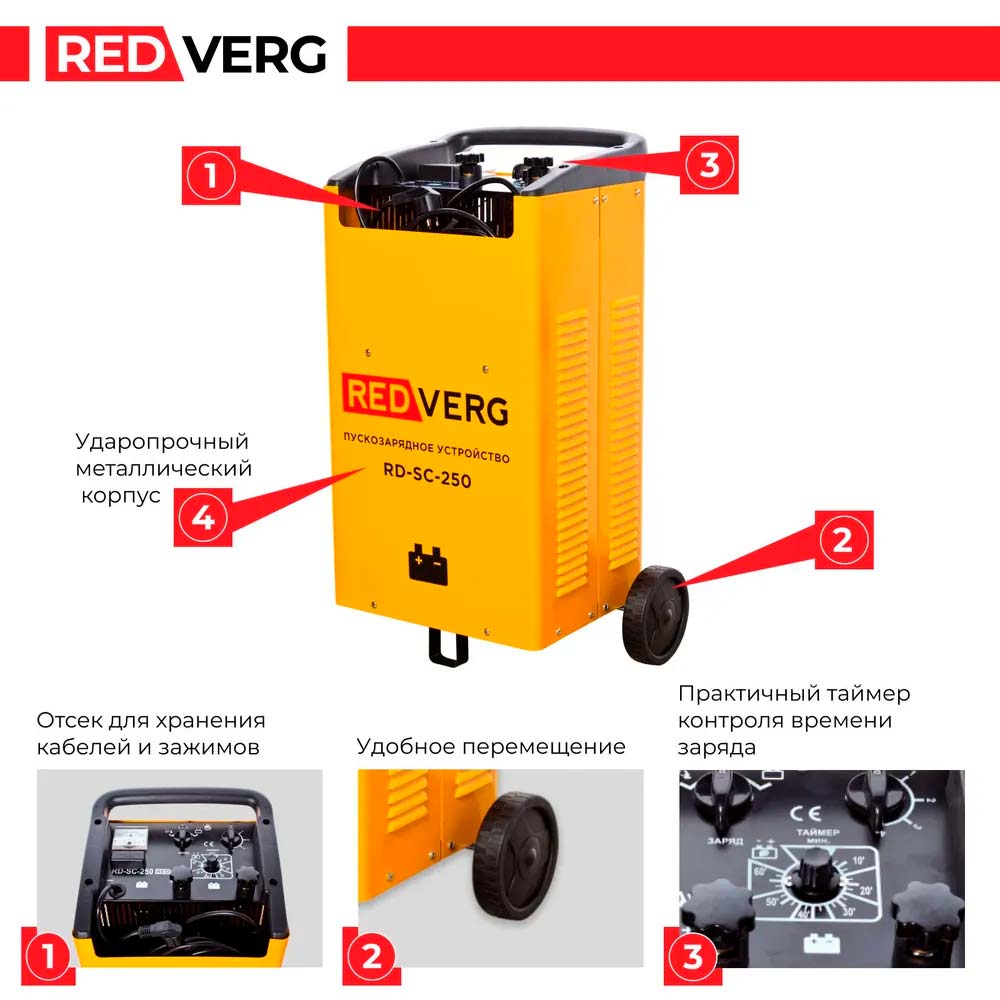 Устройство пуско-зарядное REDVERG RD-SC-250