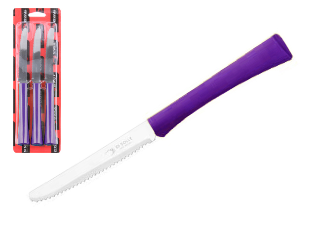 Набор ножей столовых, 3шт., серия INOVA D+, фиолетовые, DI SOLLE (Супер цена! Длина: 217 мм, длина лезвия: 101 мм, толщина: 0,8 мм. Прочная пластикова