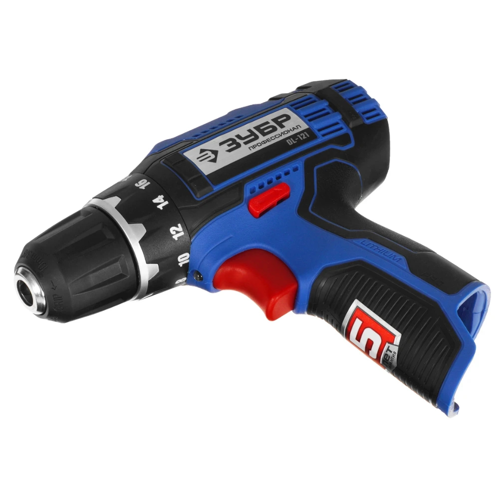 Дрель-шуруповерт ЗУБР DL-121-42 12 В, 40 Н·м, 2 АКБ тип Т7 (4 А·ч) сумка