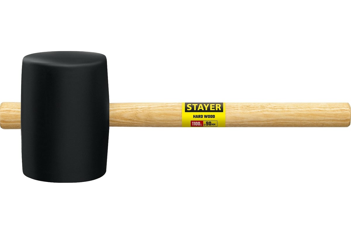 Киянка резиновая черная с деревянной ручкой 1100г STAYER STANDARD