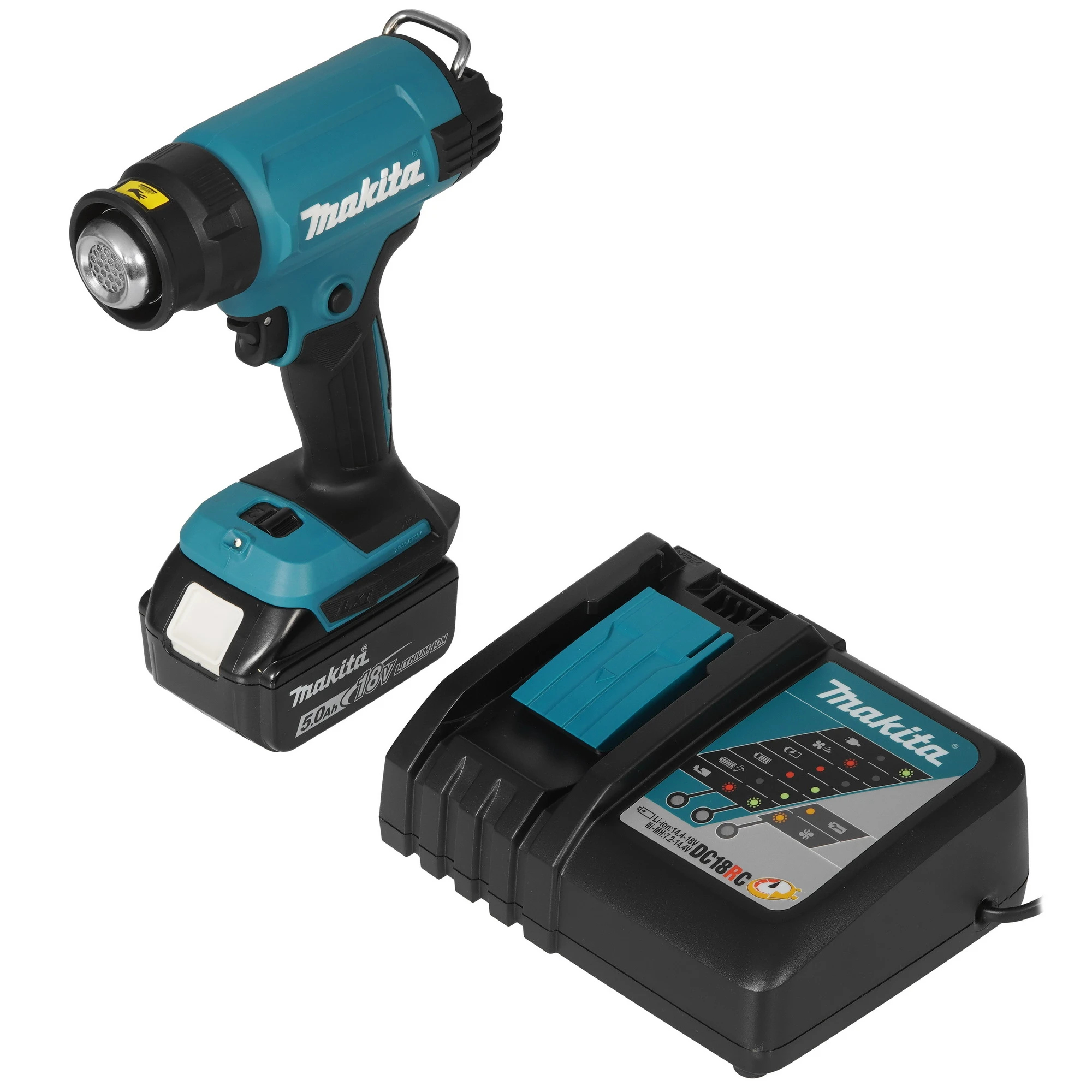 Фен строительный аккумуляторный Makita DHG180RT1J