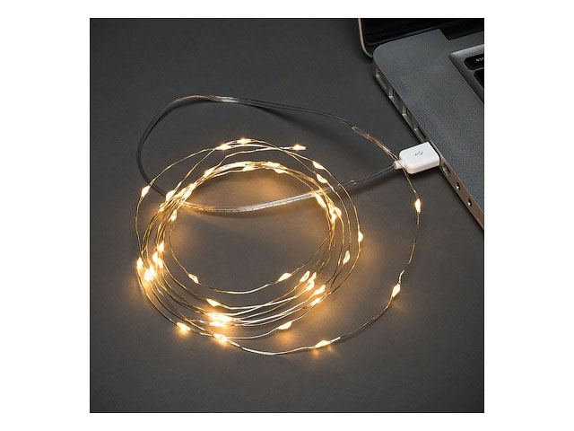 Гирлянда «Роса» 10 м, 100 LED, USB, теплое белое свечение NEON-NIGHT