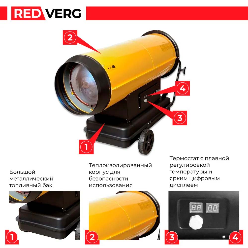 Воздухонагреватель дизельный REDVERG RD-DHD150T