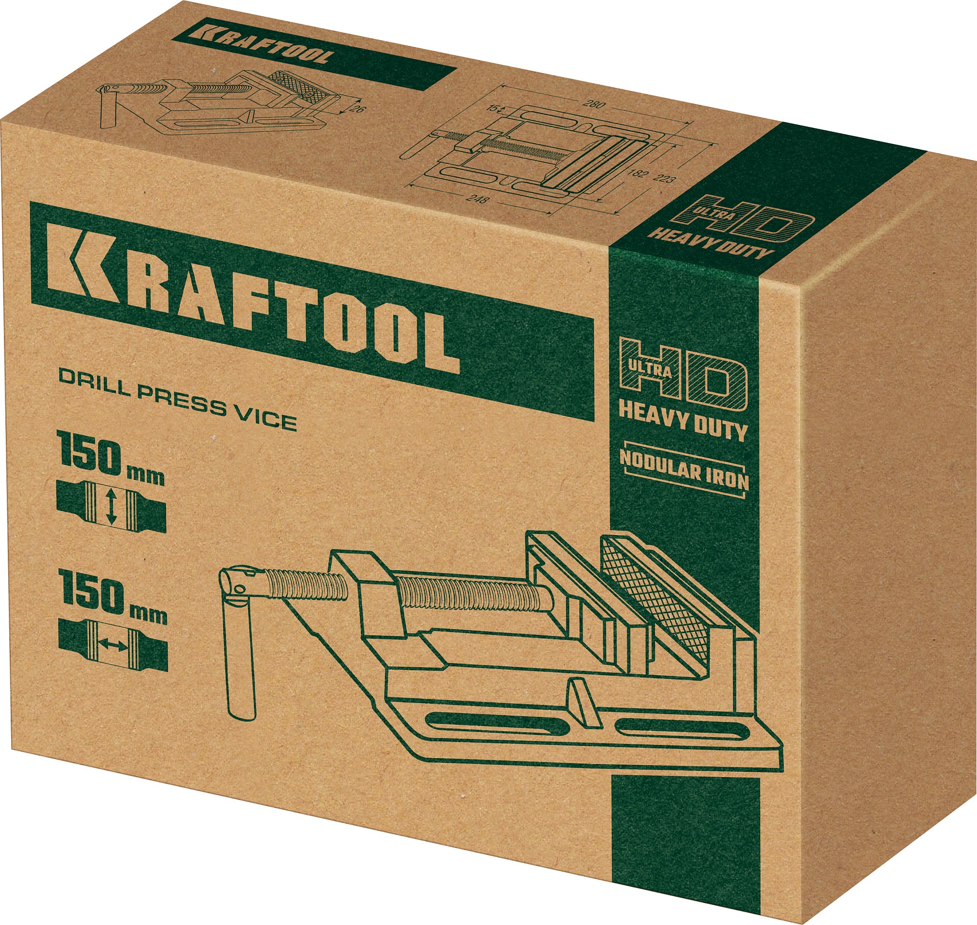 KRAFTOOL 150 мм, станочные сверлильные тиски (32715-150)