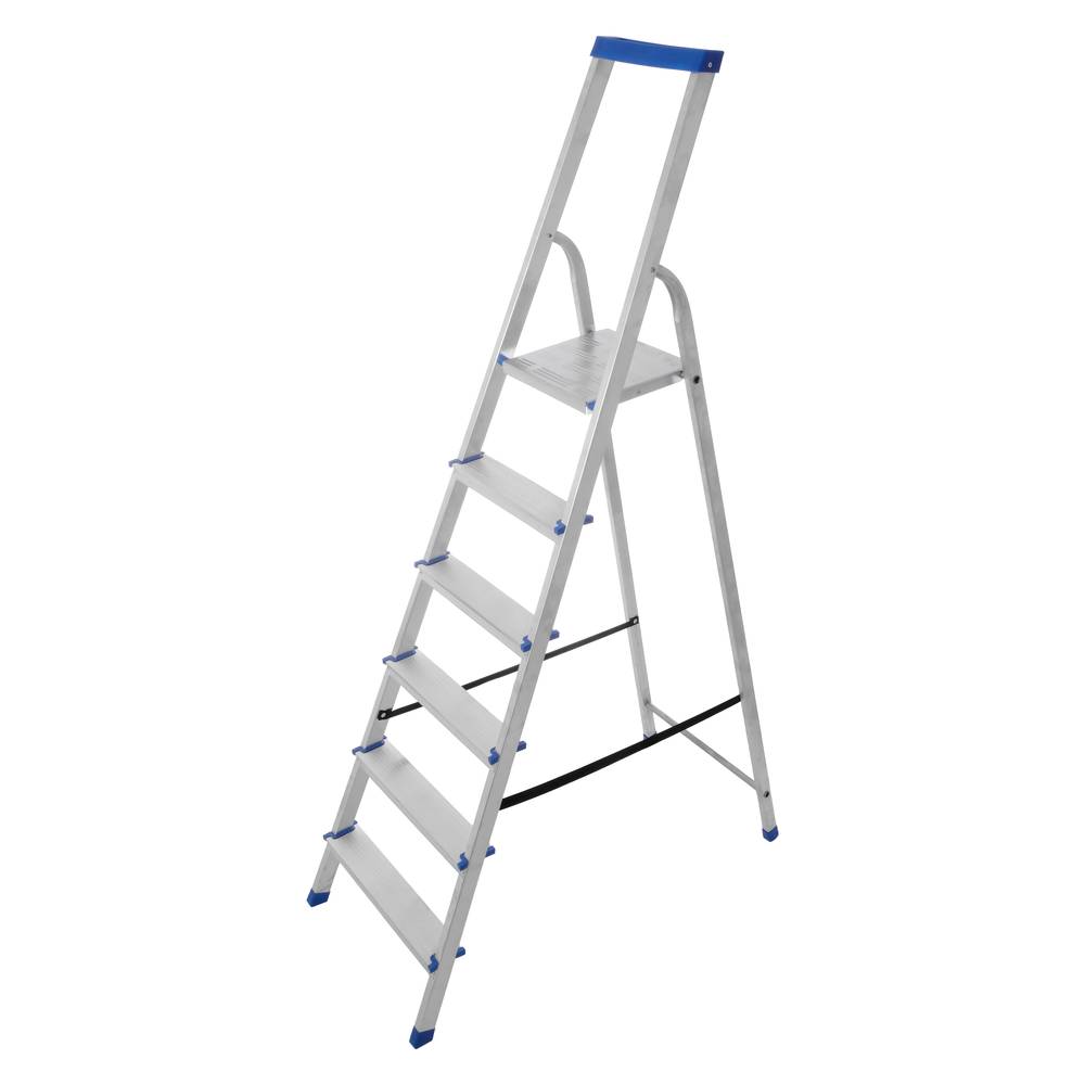 Стремянка алюминиевая с органайзером 6 ступеней AS06LX