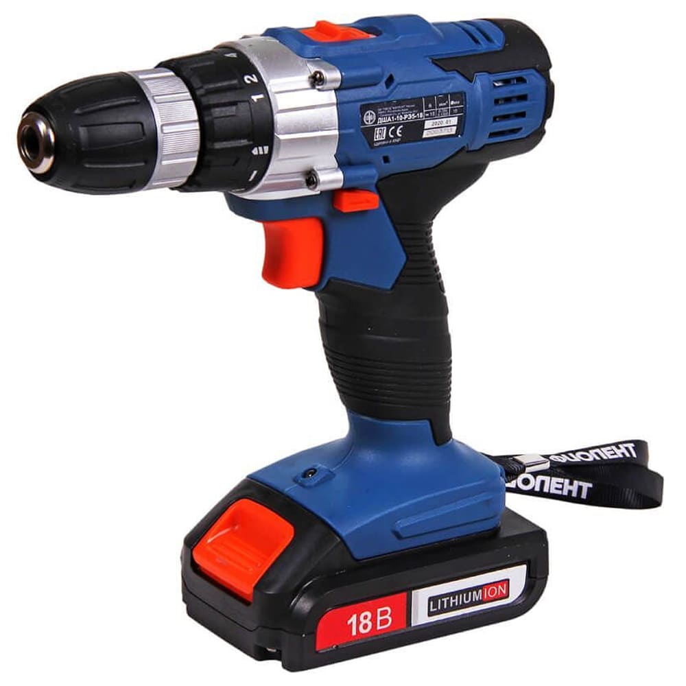 Шуруповерт аккумуляторный ФИОЛЕНТ "Professional" ДША1-10-РЭ5-18В (в кейсе)