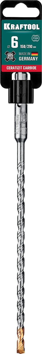 KRAFTOOL Ceratizit Carbide, 6 х 210 мм, SDS-plus бур (29320-210-06)
